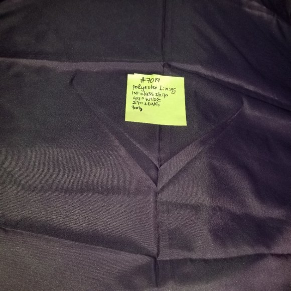 #7019 New Black Polyester Lining Cut of Fabric. Beautiful fabric. - Picture 2 of 3